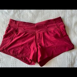 Red lululemon shorts size 8